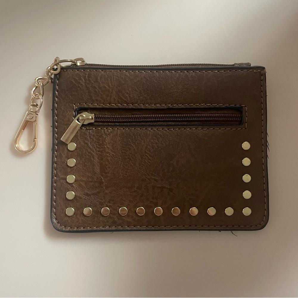 Brown Coin Pouch with Gold Accents